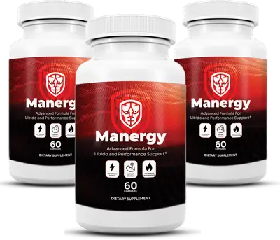 Manergy 3-bottle package, 90-day supply of male vitality supplement